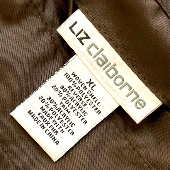 Liz Claiborne Brown Reversible Faux Fur Vest - Brown - Picture 9 of 9